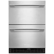 KitchenAid 24 Inch Wide 4.4 Cu. Ft. Refrigerator Drawer with Temperature Monitoring System and Door Alarm Black / Stainless Steel