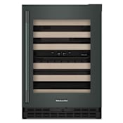 KitchenAid 24 Inch Wide 46 Bottle Capacity Right Hinge Built-In / Free Standing Wine Cooler with Temperature Monitoring System and Glass Shelves Juniper
