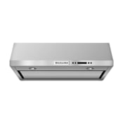 KitchenAid 600 CFM 30 Inch Wide Stainless Steel Under Cabinet Range Hood with Built-In Blower and Four-Speed Electronic Controls Stainless Steel