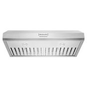 KitchenAid 380 - 585 CFM 36 Inch Wide Full Installation Range Hood with Automatic Turn On Stainless Steel