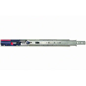 Knape and Vogt 8455FM Series 16 Inch Over Travel Side Mount Ball Bearing Drawer Slide with 90 Lbs. Weight Capacity, Soft Close - Pair Anochrome