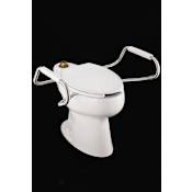 Kohler Highcliff elongated toilet bowl with top spud and four bolt holes in base White