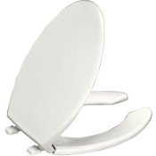 Kohler Lustra Elongated Open-Front Toilet Seat with Anti-Microbial Agent White