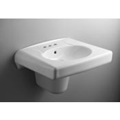 Kohler Brenham 14-3/8" Wall Mounted Bathroom Sink with 3 Holes Drilled and Overflow White