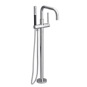 Kohler Purist Floor Mounted Tub Filler Trim with Metal Lever Handle and Built-In Diverter - Includes Personal Hand Shower Polished Chrome