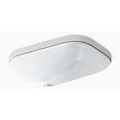 Kohler Tahoe 20" Cast Iron Undermount Bathroom Sink with Oversize 8" Widespread Faucet Hole White