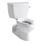Kohler Pressure Lite Toilet with Elongated Bowl and Right-Hand Trip Lever from the Barrington Series White