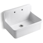 Kohler Gilford 30" Single Basin Wall-Mount/Top-Mount Kitchen Sink with Apron-Front White