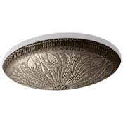 Kohler Artist Editions Lilies Lore 5-1/8" x 17-5/16" x 14-5/16" Cast Bronze Undercounter Bathroom Sink Medium Patina