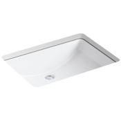 Kohler Ladena 23" Rectangular Undermount Bathroom Sink with Overflow White