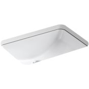 Kohler Ladena 21" Rectangular Undermount Bathroom Sink with Overflow White