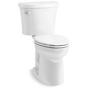 Kohler Kingston Comfort Height Complete Solution Two-Piece Elongated 1.28 GPF Toilet Includes Quiet-Close Toilet Seat White