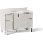 Kohler Solive 48" Free Standing Single Basin Vanity Set with Cabinet and Quartz Vanity Top Gossamer White