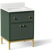 Kohler Calpa 24" Free Standing Single Basin Vanity Set with Cabinet and Quartz Vanity Top Emerald Green