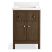 Kohler Malin by Studio McGee 24" Free Standing Vanity Set with Cabinet and Quartz Vanity Top Draper Oak