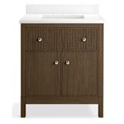 Kohler Malin by Studio McGee 30" Free Standing Vanity Set with Cabinet and Quartz Vanity Top Draper Oak