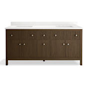 Kohler Malin by Studio McGee 72" Free Standing Vanity Set with Cabinet and Quartz Vanity Top2 Draper Oak