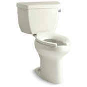 Kohler Highline 1.0 GPF Elongated Two-Piece Toilet with Pressure Lite Flushing Technology and Right Hand Trip Lever - Less Seat Biscuit