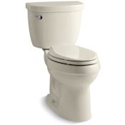 Kohler Cimarron 1.6 GPF Two-Piece Elongated Comfort Height Toilet with AquaPiston Technology - Seat Not Included Almond