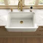 Kohler Audrine by Studio McGee 35-1/2" Farmhouse Single Basin Fireclay Kitchen Sink with Basin Rack Dune