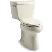 Kohler Elongated Comfort Height Two Piece Toilet with Left Hand Trip Lever (Less Toilet Seat) from the Highline Collection Almond