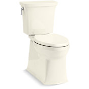 Kohler Corbelle 1.28 GPF Comfort Height Two-Piece Elongated Toilet with Revolution 360 Flushing Technology and Left-Hand Trip Lever Biscuit