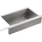 Kohler Vault 35-1/2" Single Basin Under-Mount 18-Gauge Stainless Steel Kitchen Sink with Self Trimming Stainless Steel