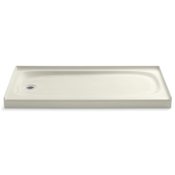Kohler Salient 60" x 30" Single Threshold Enameled Cast Iron Shower Base with Left Drain Biscuit