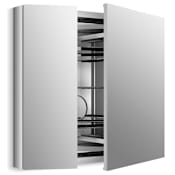Kohler Verdera 34" W x 30" H aluminum medicine cabinet with adjustable magnifying mirror and slow-close door N/A