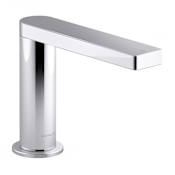 Kohler Composed 0.5 GPM Single Hole Touchless Bathroom Faucet with Grid Drain, Kinesis Sensor and Mixer, DC-Powered Polished Chrome