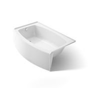Kohler Expanse Collection 60" Curved Integral Apron Bath Tub with Left Hand Drain White
