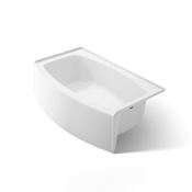 Kohler 60" Three Wall Alcove Curved Apron Soaking Tub with Right Hand Drain White