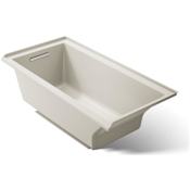 Kohler Underscore 60" Soaking Tub with Left Drain and Integral Tile Flange Biscuit
