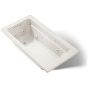 Kohler Archer 60" Drop-In Jetted Whirlpool Bath Tub - Reversible Drain Biscuit