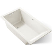 Kohler Underscore 66" Soaking Tub with Reversible Drain and Bask Heating Technology Biscuit