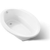 Kohler Sunward 60" Drop In Acrylic Soaking Tub with Reversible Drain and Overflow White