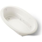 Kohler Sunward Collection 72" Undermount or Drop In Jetted Whirlpool Bath Tub with Reversible Drain Biscuit