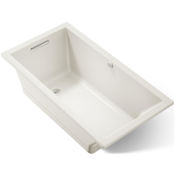 Kohler Underscore Rectangle 60" Drop In Acrylic Air Tub with Reversible Drain and Overflow Biscuit