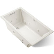 Kohler Underscore Rectangle 60" Drop In Acrylic Air / Whirlpool Tub with Reversible Drain and Overflow Biscuit