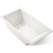Kohler Underscore Rectangle 66" Drop In Acrylic Air Tub with Reversible Drain and Overflow Biscuit