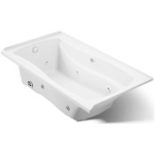 Kohler Mariposa Collection 66" Three Wall Alcove Jetted Whirlpool Bath Tub with Left Side Drain White