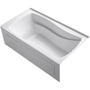Kohler Mariposa Collection 66" Three Wall Alcove Soaking Bath Tub with Right Hand Drain White