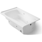 Kohler Mariposa Collection 60" Three Wall Alcove Jetted Whirlpool Bath Tub with Right Side Drain White