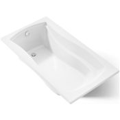 Kohler Mariposa Collection 60" Drop In Soaking Bath Tub with Reversible Drain White