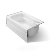 Kohler Mariposa Collection 60" Three Wall Alcove Soaking Bath Tub with Right Hand Drain, Apron, Tile Flange and Textured Bottom White
