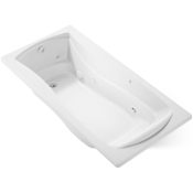 Kohler Mariposa Collection 72" Drop In Jetted Whirlpool Bath Tub with Reversible Drain White