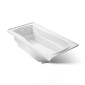 Kohler Mariposa Collection 72" Three Wall Alcove Soaking Bath Tub with Left Hand Drain and Integral Tile Flange White