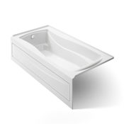 Kohler Mariposa Collection 72" Three Wall Alcove Soaking Bath Tub with Left Hand Drain, Apron Front and Integral Tile Flange White