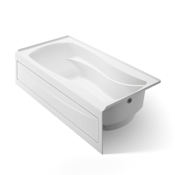 Kohler Mariposa 6 Foot Three Wall Alcove Soaking Tub with Right Hand Drain White