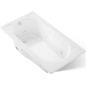 Kohler Devonshire Collection 60" Drop In Jetted Whirlpool Bath Tub with Reversible Drain White